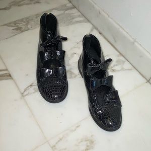 UK BRAND Patent Leather Booties (Urban Outfitters)